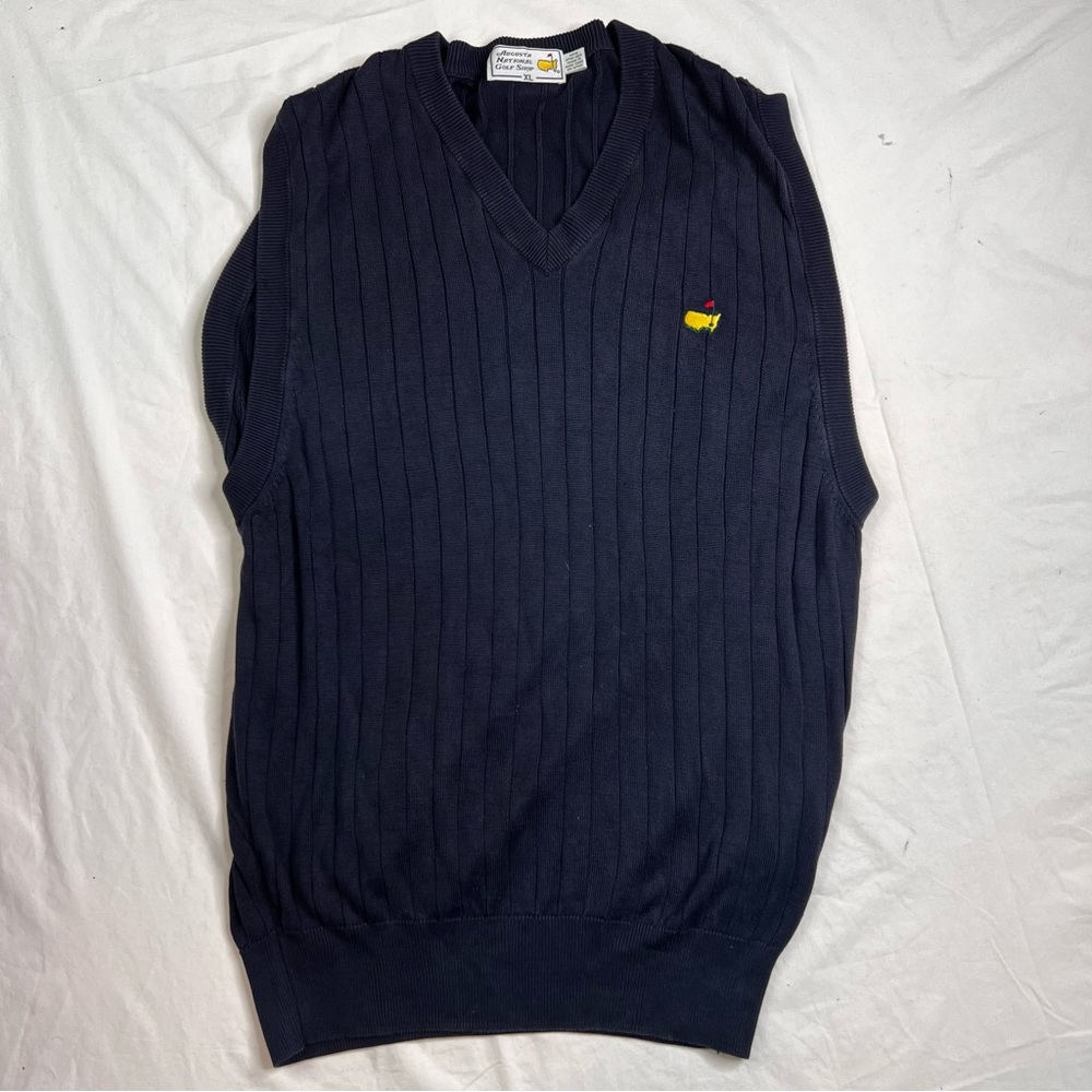 Vintage AUGUSTA NATIONAL GOLF SHOP Silk Sweater Vest THE MASTERS Men XL L040223